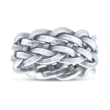 Interlacing Braided Woven Celtic Knot Trendy Oxidized Band Thumb Ring